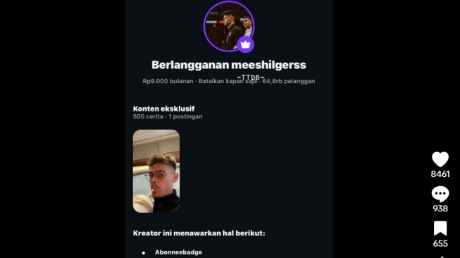 Harga konten eksklusif Mees Hilgers (TikTok)