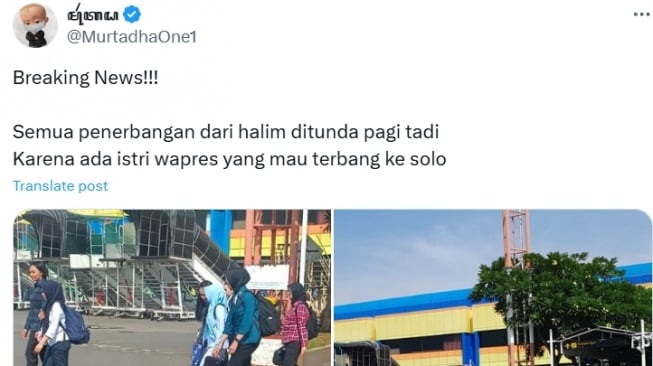 Cek Fakta: Semua Penerbangan di Bandara Halim Ditunda, Gara-gara Selvi Ananda Mau Terbang ke Solo? [X]