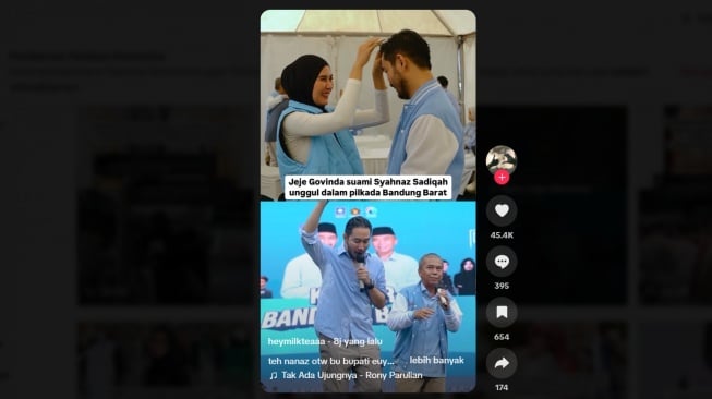 Potret Syahnaz Sadiqah dan Jeje Govinda (TikTok/@heymilkteaaa)