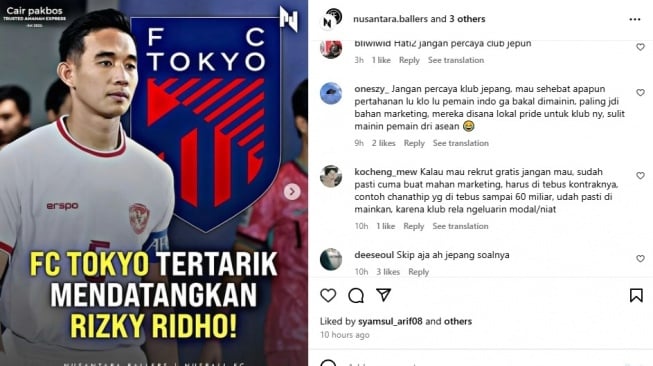 Rizky Ridho Jangan Percaya Klub Jepang, Jadi Marketing Doang Kayak Pratama Arhan (IG)