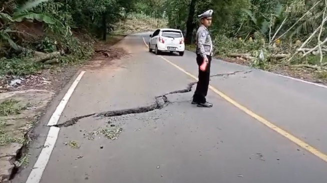 Hati-Hati! Jalan Jalur Utama Malang-Blitar di Selorejo Mengkhawatirkan: Retak dan Ambles