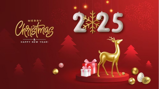 45 Desain Gambar Kartu Ucapan Natal dan Tahun Baru 2025, Unik dan Berkesan!