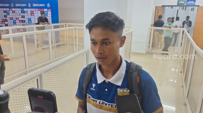 Pemain Timnas Indonesia Alfriyanto Nico saat berbaju Dewa United (Suara.com/Adie Prasetyo Nugraha)