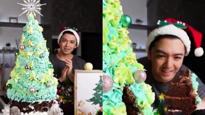 Kue Pohon Natal Raksasa Nicky Tirta Bikin Warganet Terpukau: Sayang Buat Dimakan