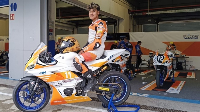 Pembalap binaan Yamaha Racing Indonesia Aldi Satya Mahendra menorehkan prestasi baru di ajang FIM ICG di Jerez, Spanyol pada Desember 2024. [Dok PT YIMM] 