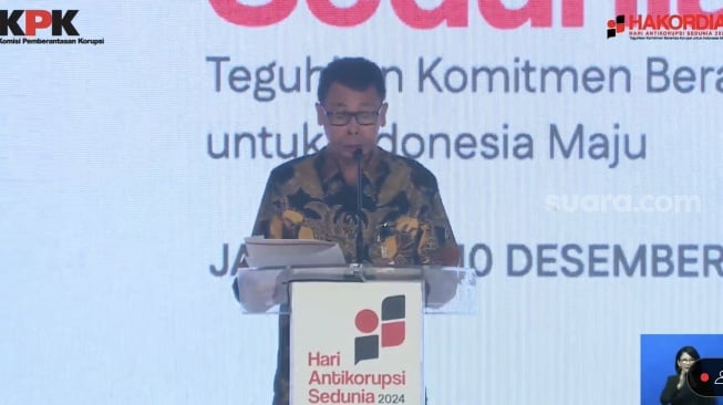 Ketua Sementara Komisi Pemberantasan Korupsi (KPK) Nawawi Pomolango di Hakordia 2024. (tangkapan layar/Youtube KPK)