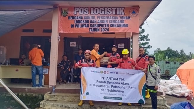 Bencana Alam di Sukabumi, Antam Turunkan Tim ERG dan Salurkan Bantuan Kebutuhan Pokok pada Masyarakat