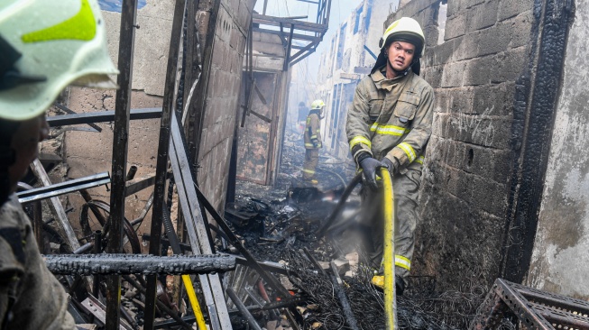 Begini Penampakan Pemukiman Padat Penduduk di Kemayoran yang Terbakar