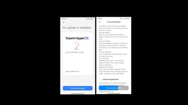 Pembaruan HyperOS 2.0 untuk Xiaomi 13T. [Xiaomitime]