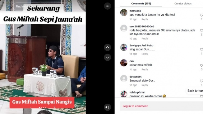 Pengajian Gus Miftah diisukan sepi jemaah akibat kasus kontroversi (TikTok/@selembar.kata2)
