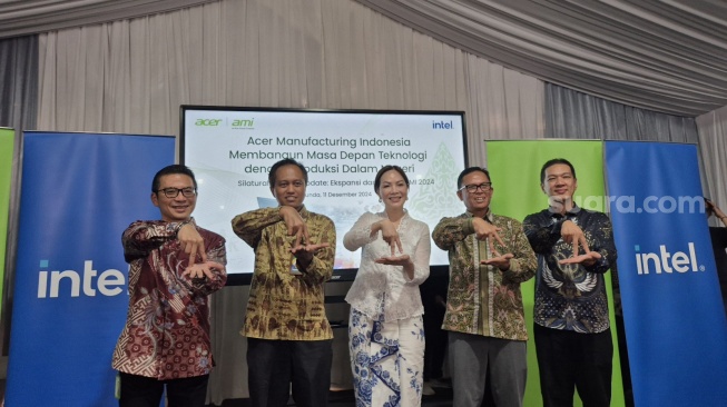 Ekspansi Acer Manufacturing Indonesia, Bekasi, Rabu (11/12/2024). [Suara.com/Dythia]