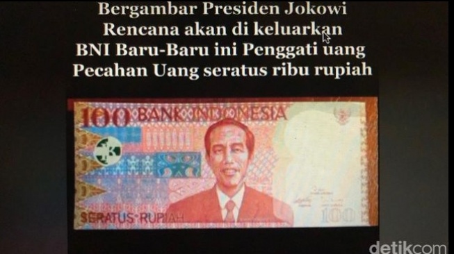 Cek Fakta Uang Kertas bergambar Jokowi (Facebook)