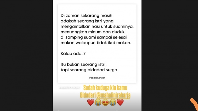 Rizky Febian puji Mahalini bidadari surga (Instagram)