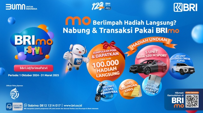 BRImo FSTVL 2024 Sediakan Ratusan Ribu Hadiah Menarik untuk Nasabah BRI, Nabung Sebanyak-banyaknya Sekarang