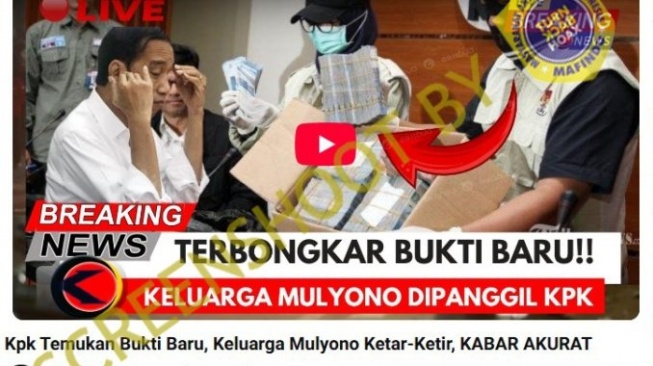 Tangkapan layar thumbnail YouTube hoaks tentang Jokowi. (TurnbackHoax)