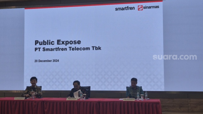 Public Expose PT Smartfren Telecom Tbk, Jakarta, Jumat (20/12/2024). [Suara.com/Dythia] 