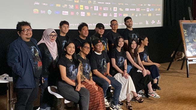 Konferensi pers rilis trailer film Anak Kunti di kawasan Senayan, Jakarta Pusat, Jumat (20/12/2024). [Suara.com/Tiara Rosana]