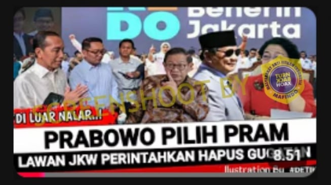 Cek Fakta Prabowo Ternyata Dukung Pramono-Rano (turnbackhoax.id)