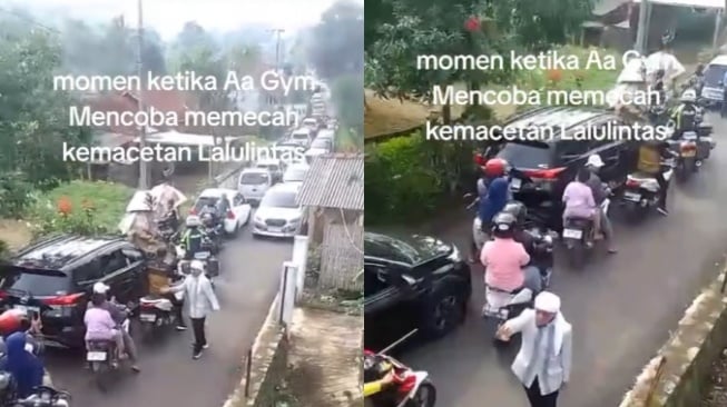 Aa Gym mengatur kemacetan (Instagram)