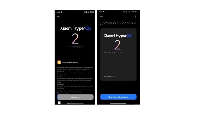 Pembaruan HyperOS 2.0 di Poco X6 Pro. [Xiaomitime]