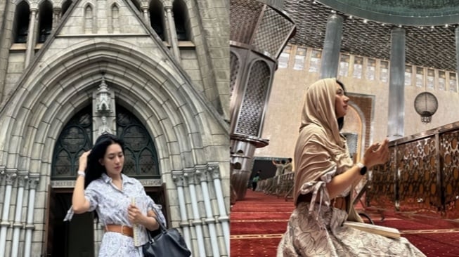 Nyesek Pacaran Beda Agama, Berlliana Lovell Doa di Masjid usai Antar Pacar ke Gereja