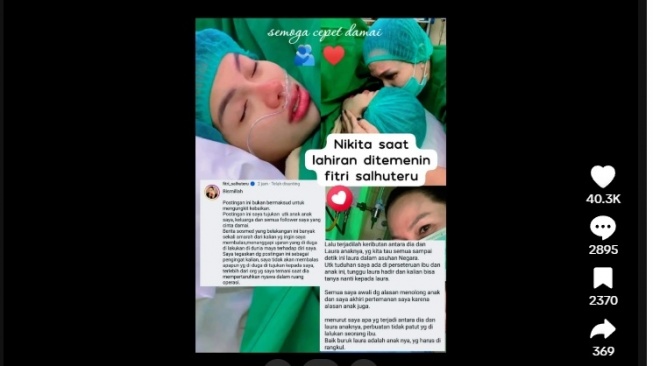 Unggahan Fitri Salhuteru. [TikTok]