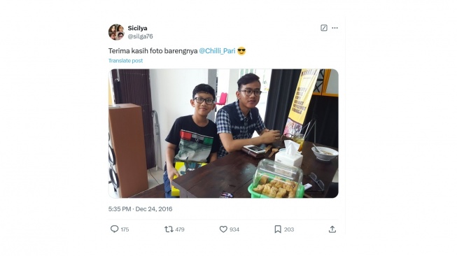 Potret moderator Kaskus dengan Gibran Rakabuming. [X/@silga76]