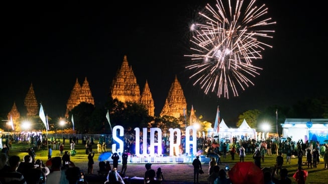 Malam Tahun Baru di Candi Prambanan Gelaran InJourney Diakui Internasional Salah Satu Top New Years Eve di Dunia