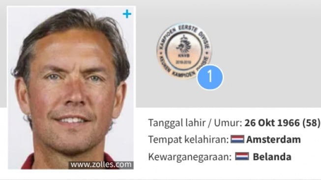 Alex Pastoor, seorang pelatih asal Belanda berusia 58 tahun. (Transfermarket)