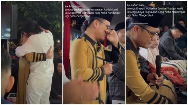 Gus Miftah menangis di kemunculan pertamanya setelah viral menghina penjual es teh. [TikTok/@aminzein_]