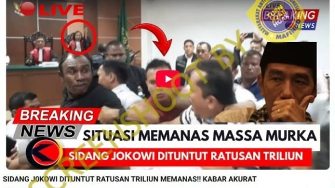 Cek Fakta Suasana Sidang Jokowi Dituntut Ratusan Triliun (Turnbackhoax)