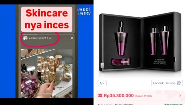 Skincare Mewah Milik Syahrini (TikTok/@melodys.daily)