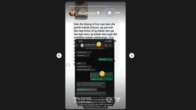Bukti Fitri Salhuteru blokir Nikita Mirzani duluan (Instagram/@fitri_salhuteru)