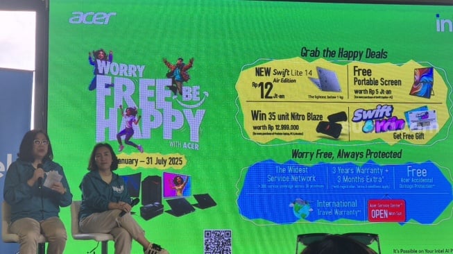 Perkenalan kampanye Acer Worry Free, Be Happy, Jakarta, Rabu (8/1/2025). [Suara.com/Dythia] 