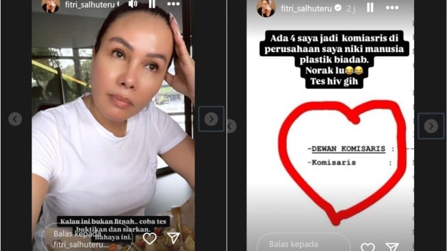 Fitri Salhuteru curigai Nikita Mirzani HIV (Instagram/@fitri_salhuteru)