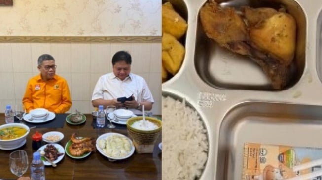 Menu Makan Bergizi Gratis Dibandingkan Lauk Makan Siang Airlangga Hartanto, Netizen: Dibayar dari Uang Pajak..