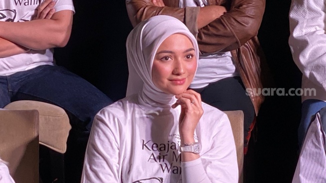 Citra Kirana dalam konferensi pers film Keajaiban Air Mata Wanita di kawasan Senayan, Jakarta Pusat, Rabu (8/1/2025). [Suara.com/Tiara Rosana]