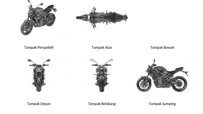 Gambar paten motor sport dari Yamaha (dgip.go.id)