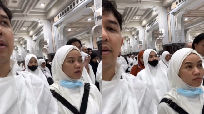 Potret Mahalini berhijab saat umrah. [Instagram]