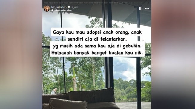 Unggahan Insta Story Fitri Salhuteru. [Instagram fitri_salhuteru]