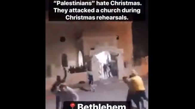 Cek Fakta: Video Orang Palestina Lempari Gereja saat Malam Natal