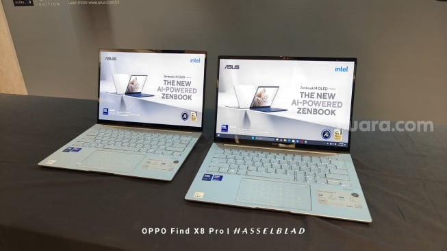 Laptop Asus Zenbook 14 OLED (UX3405CA) dikenalkan ke Indonesia pada Selasa (14/1/2025). [Suara.com/Dicky Prastya]