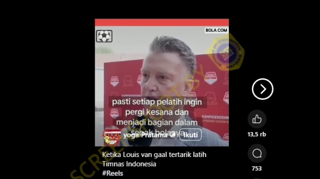 Cek Fakta Van Gaal Ungkap Keinginan Jadi Pelatih Timnas (turnbackhoax)