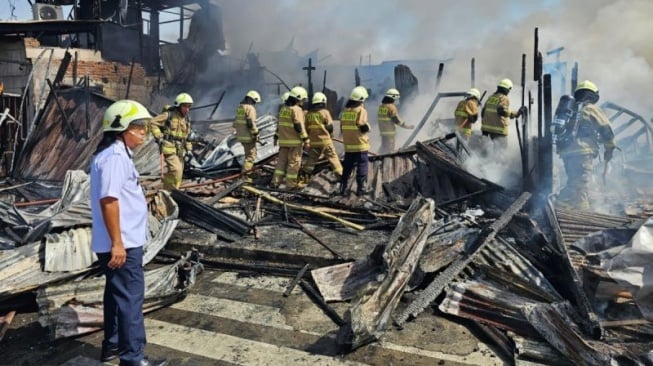 Kebakaran di Kemayoran Gempol Jakarta Pusat Hanguskan 30 Unit Rumah