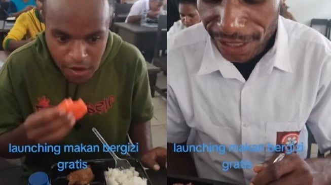 Diunggah Guru, Menu Makan Bergizi Gratis di SMK Papua Pegunungan Tuai Pujian: Nasi dan Sayurnya ...