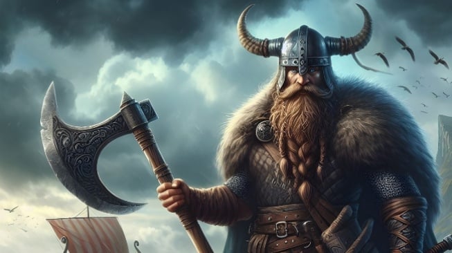 Ilustrasi bangsa Viking dengan helm bertanduk. [Pixabay]