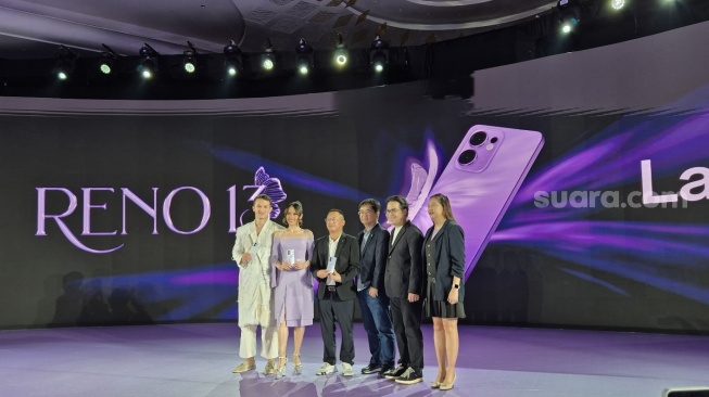 Peluncuran Oppo Reno 13 Series di Jakarta, Kamis (16/1/2024). [Suara.com/Dythia]