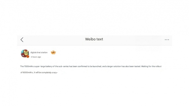 Bocoran baterai Redmi. [Weibo]