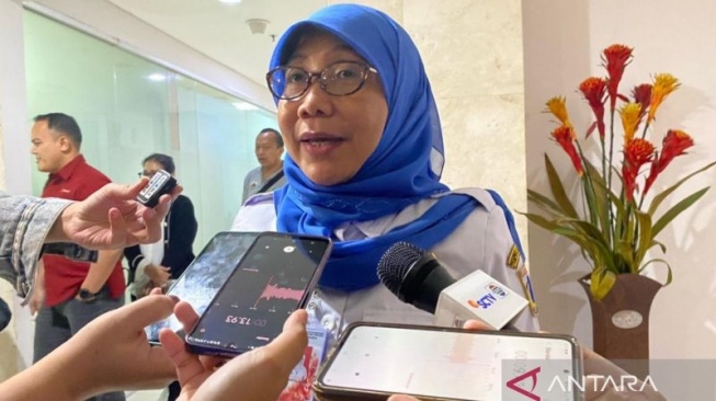 Kepala Dinas Ketahanan Pangan, Kelautan dan Pertanian (KPKP) DKI Jakarta Suharini Eliawati usai rapat persiapan ketahanan pangan menjelang Ramadhan dan Idul Fitri 1445 Hijriah, Jakarta, Rabu (6/3/2024). ANTARA/Luthfia Miranda Putri