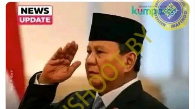 Unggahan hoax tentang prabowo minta semua tv putar ganyang fufufafa. (Turnbackhoax)